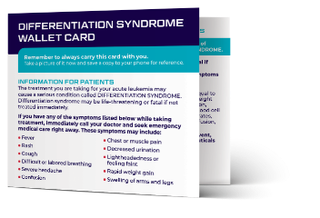 Revuforj® (revumenib) Differentiation Syndrome Wallet Card